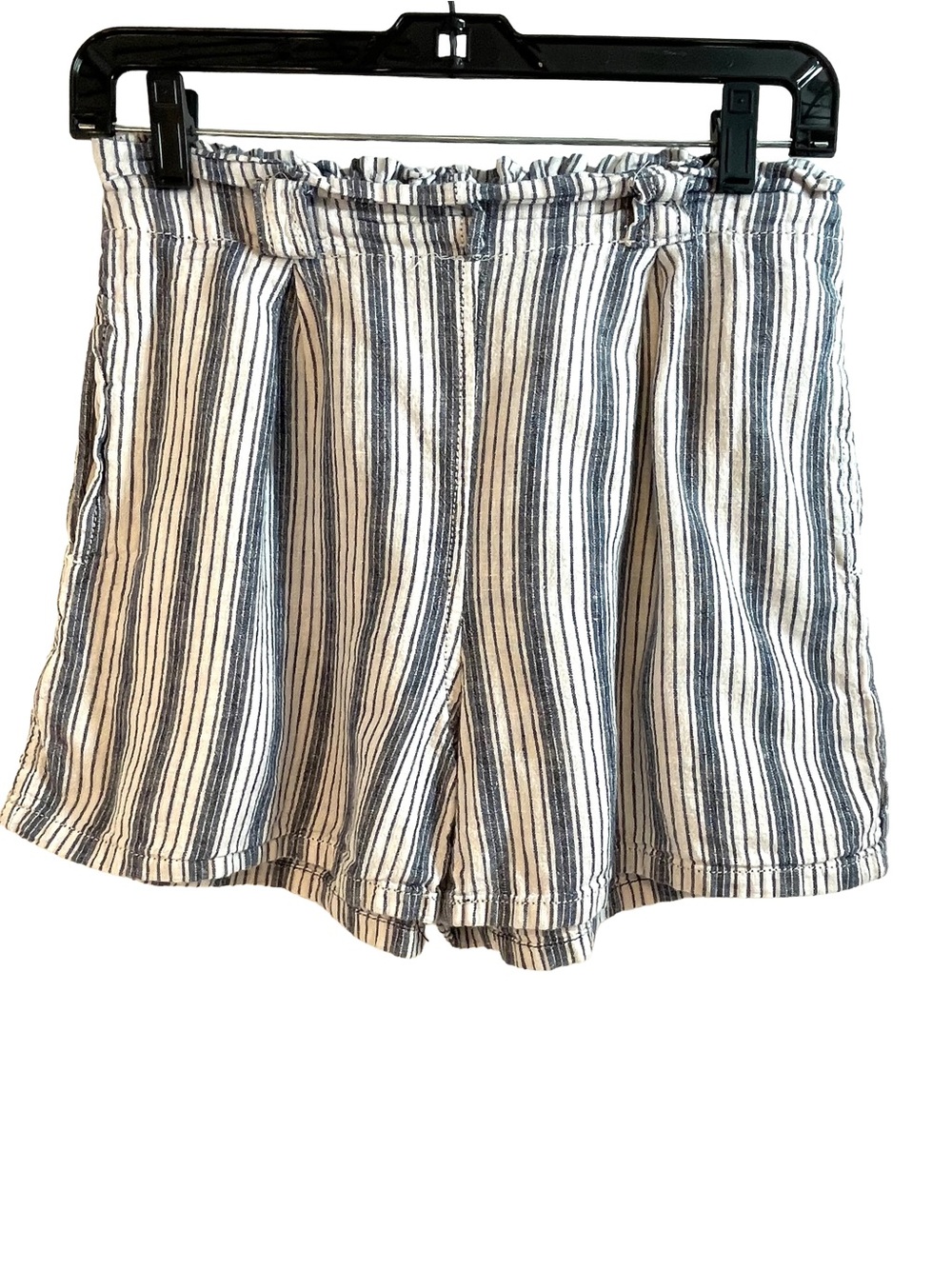 Max Studios Women’s Striped Shorts with Pockets - Blue & White- Size Small